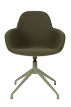 Fauteuils pivotants rembourrés verts (2)