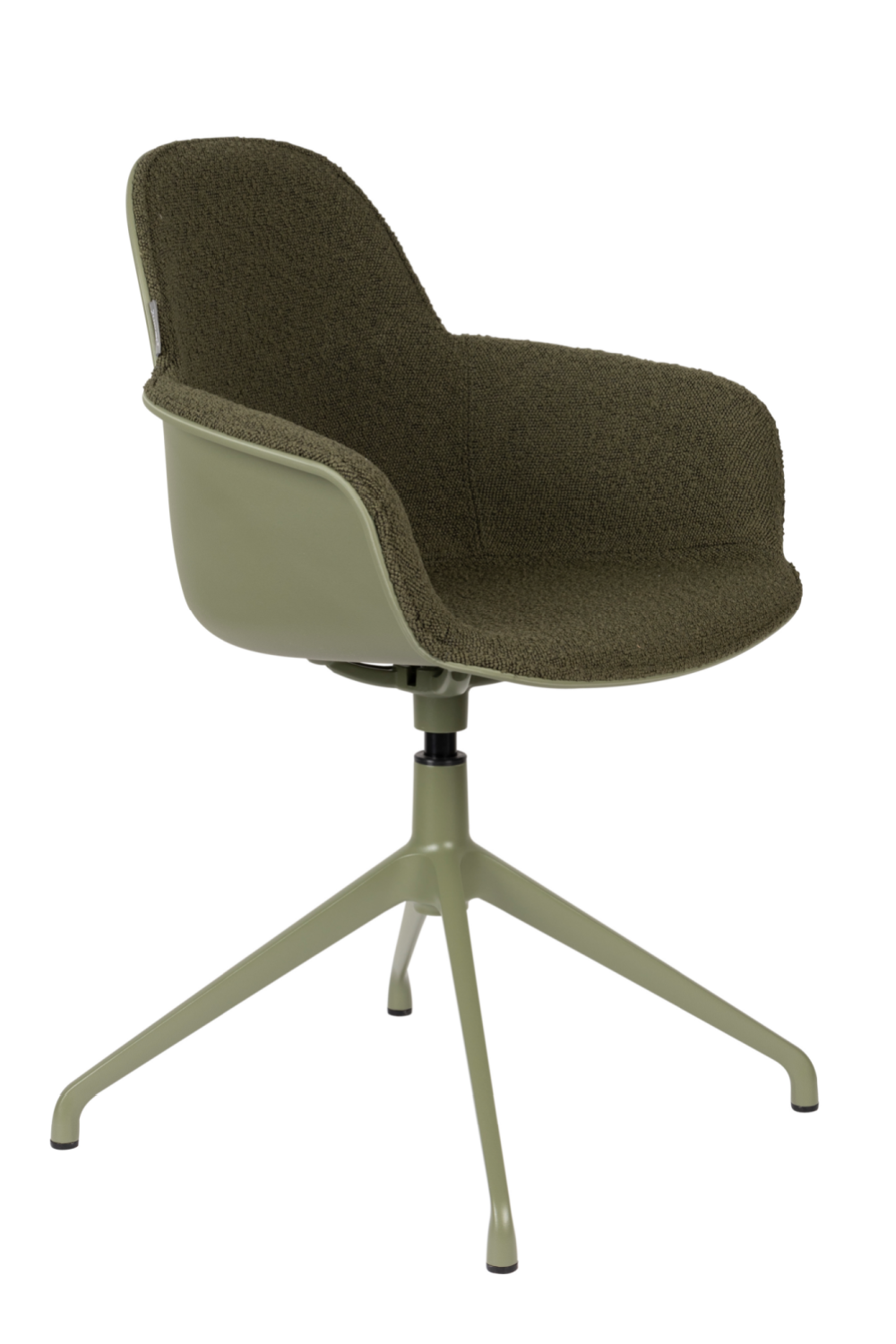 Fauteuils pivotants rembourrés verts (2)
