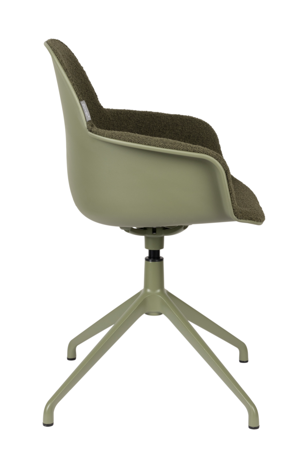 Fauteuils pivotants rembourrés verts (2)