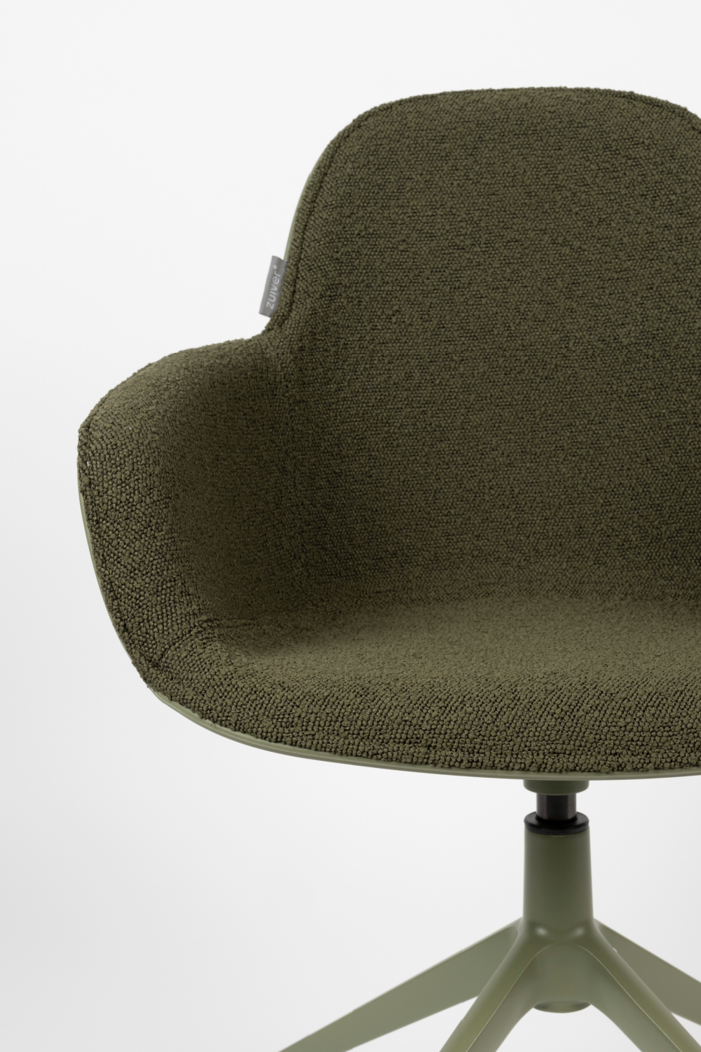 Fauteuils pivotants rembourrés verts (2)