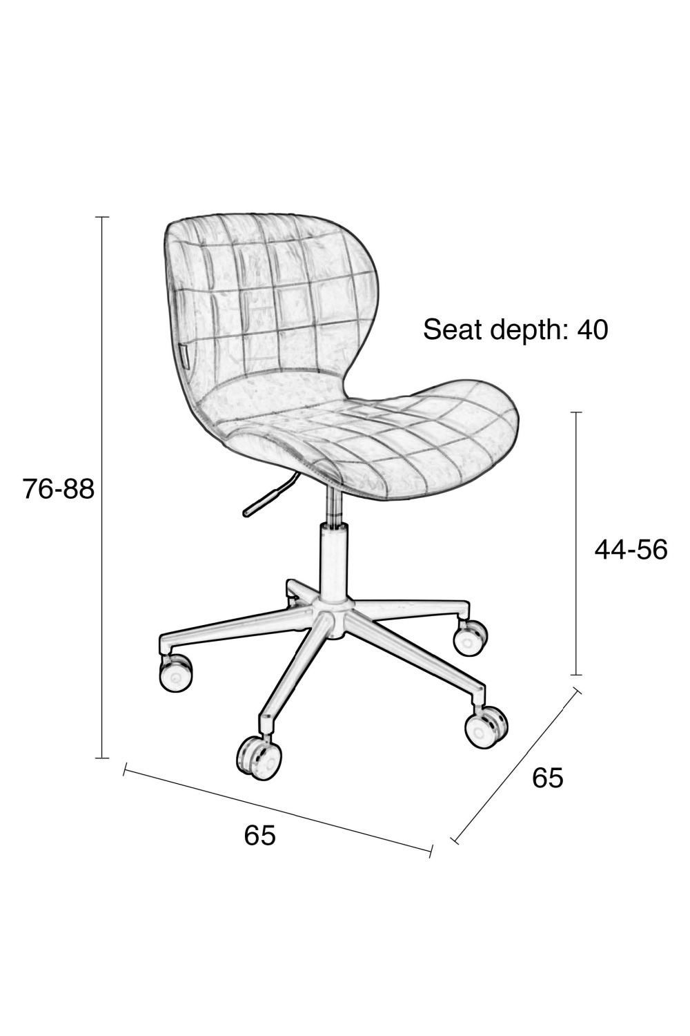 Fauteuil de bureau baquet tapissé bleu