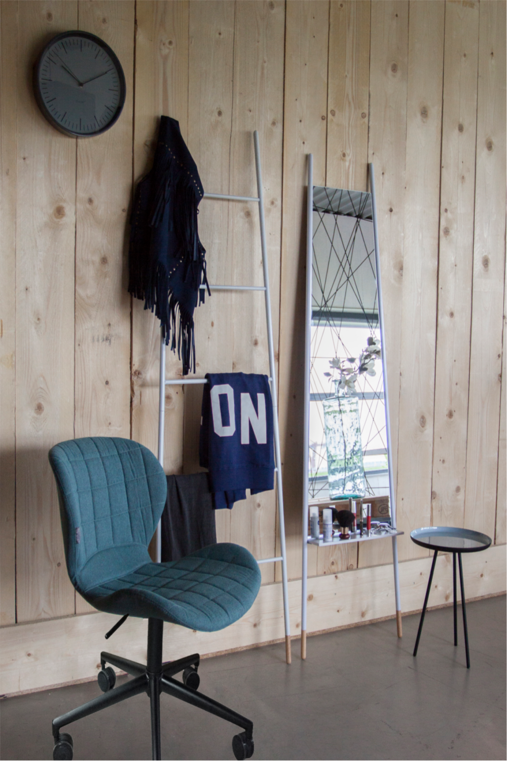 Fauteuil de bureau baquet tapissé bleu