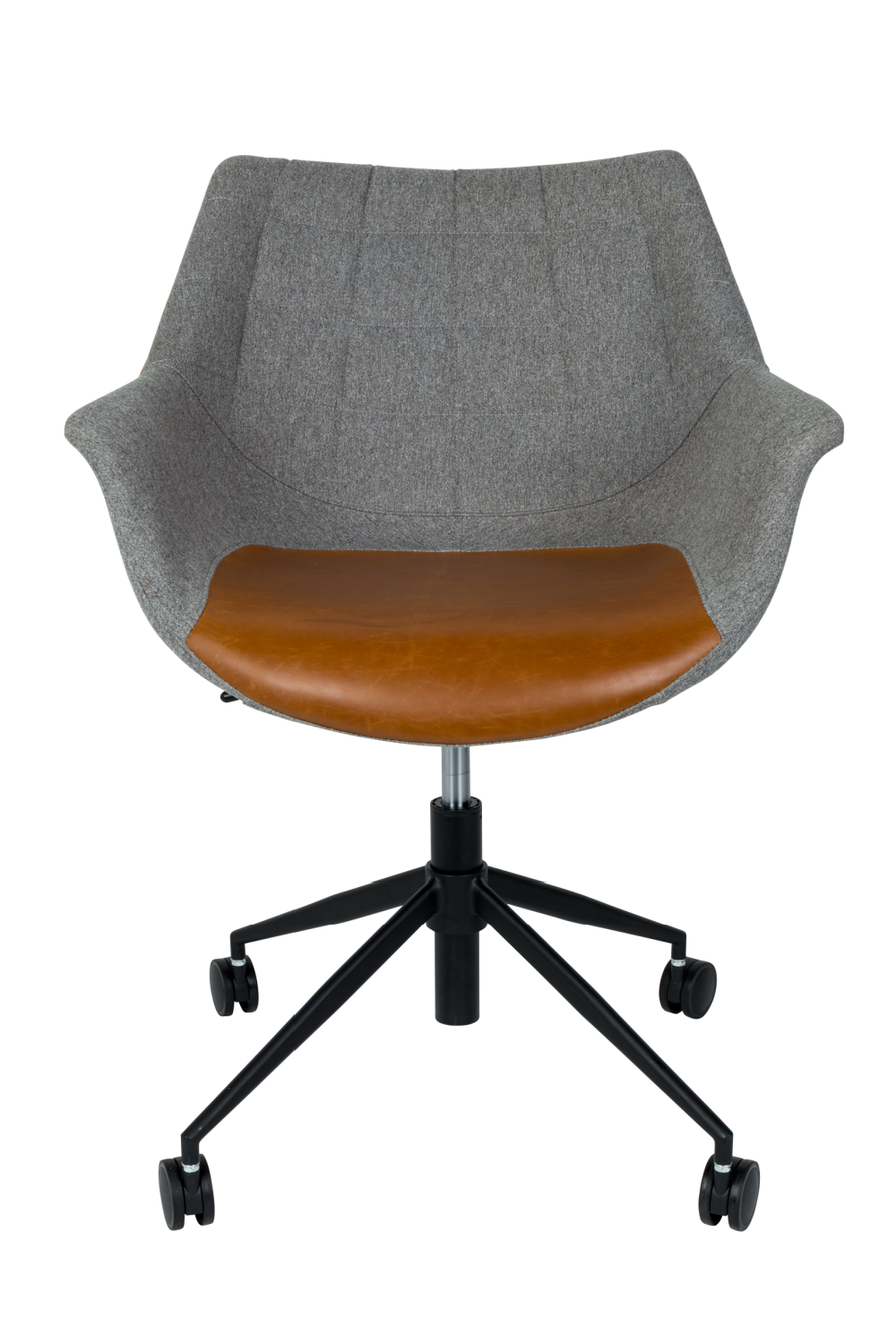 Fauteuil de bureau vintage en cuir marron
