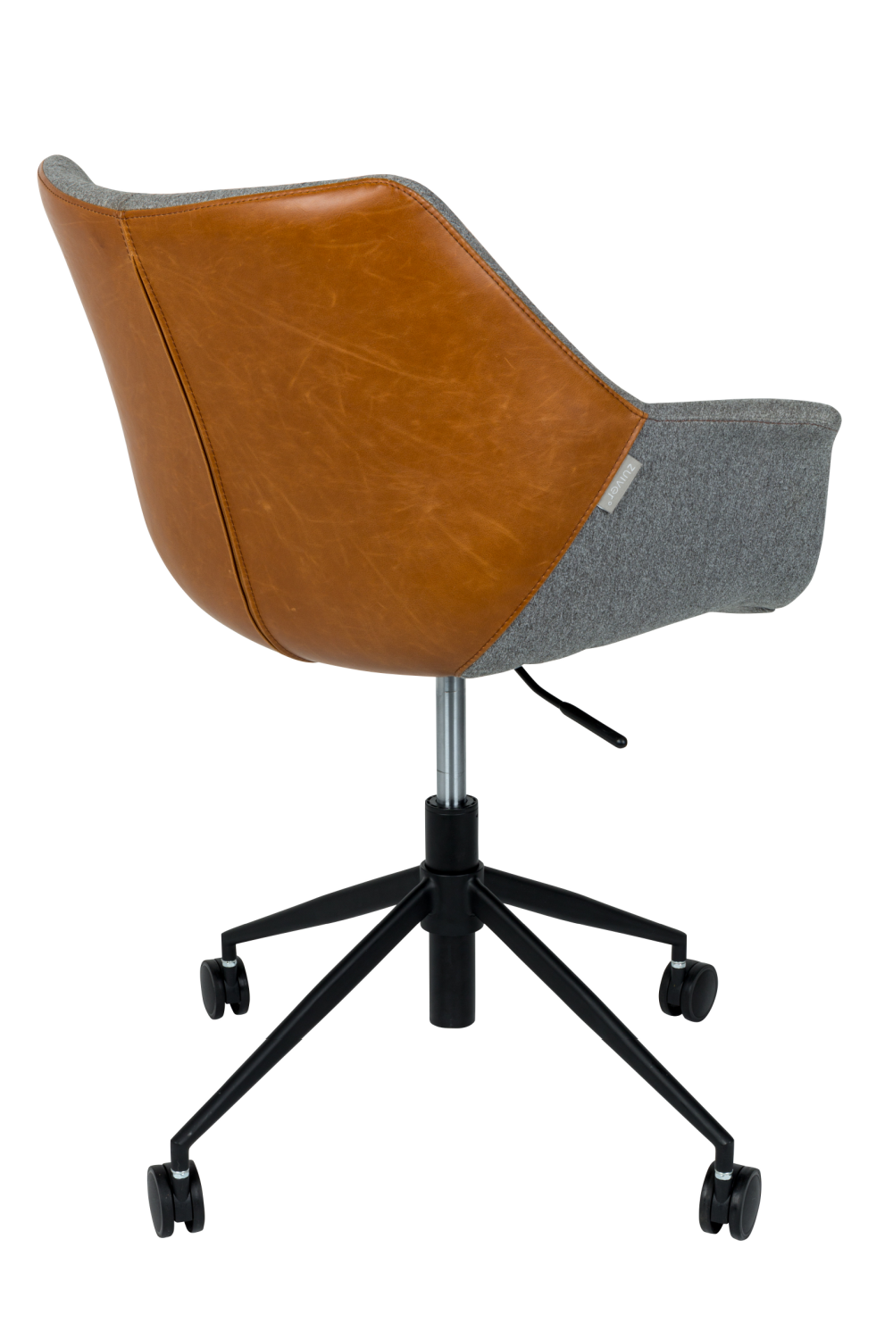Fauteuil de bureau vintage en cuir marron