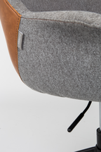 Fauteuil de bureau vintage en cuir marron