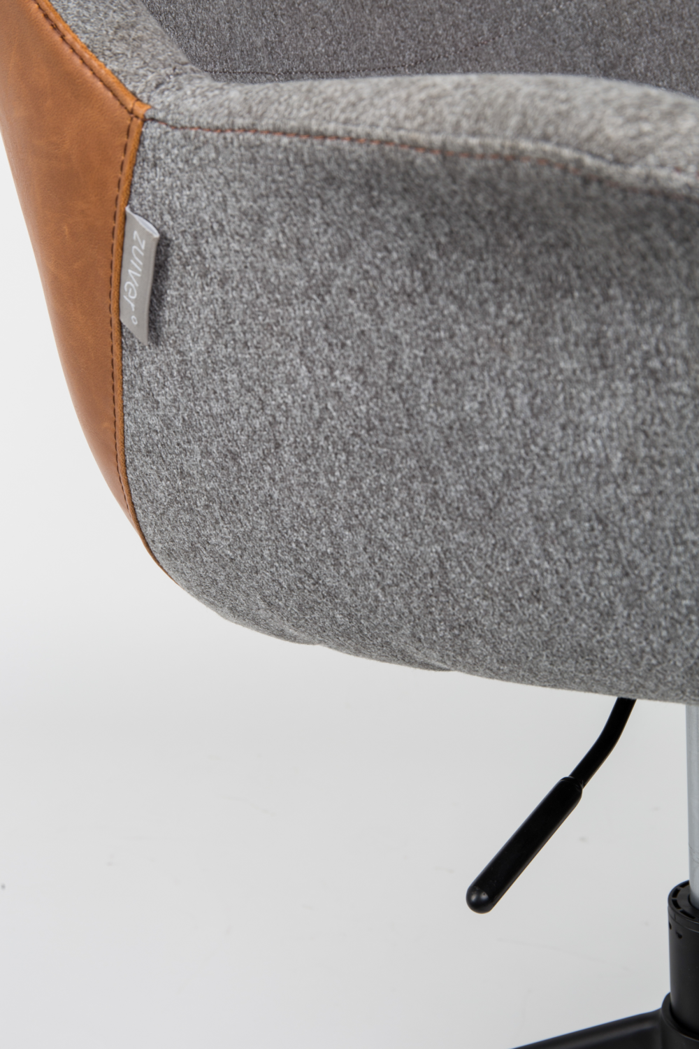 Fauteuil de bureau vintage en cuir marron