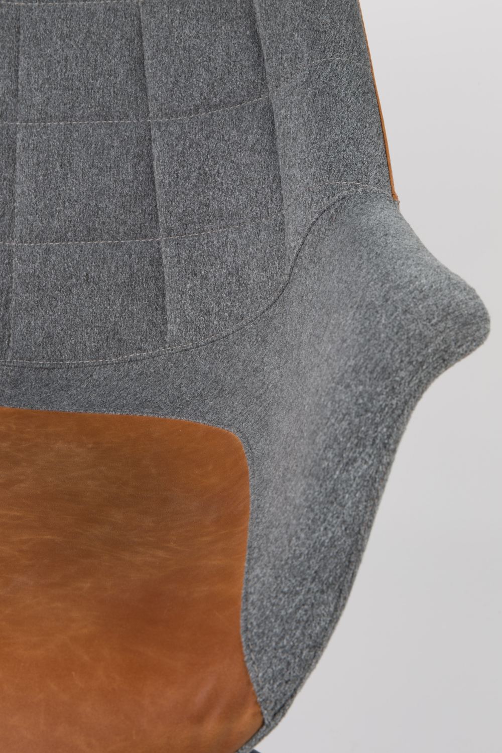 Fauteuil de bureau vintage en cuir marron