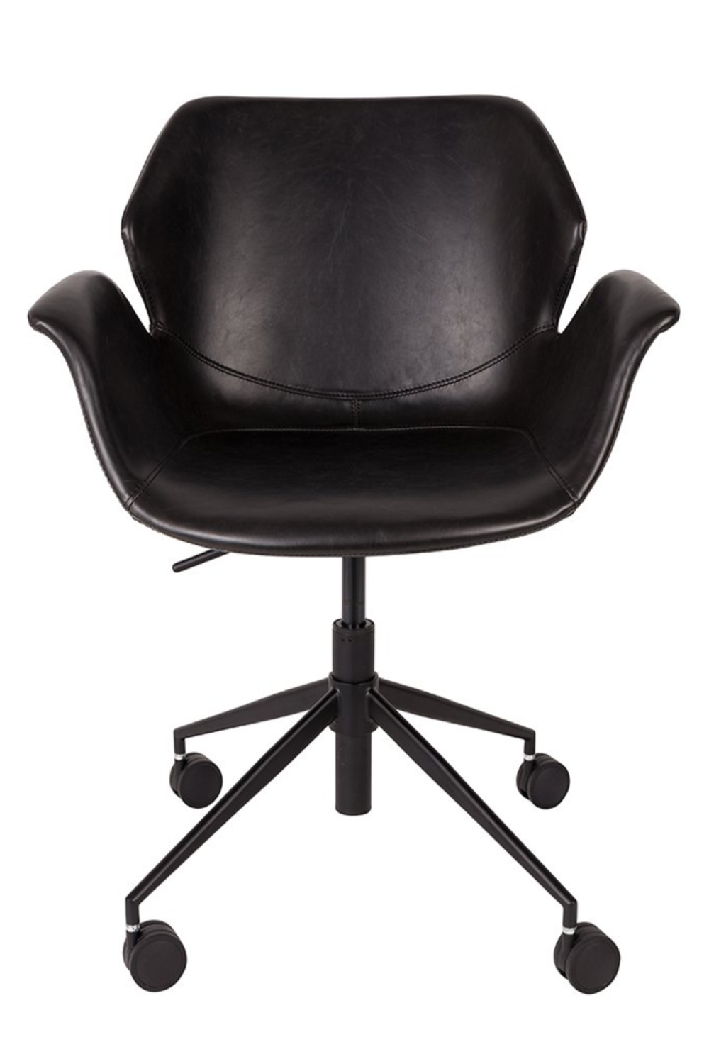 Chaise de bureau en cuir noir