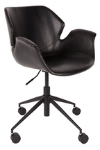Chaise de bureau en cuir noir