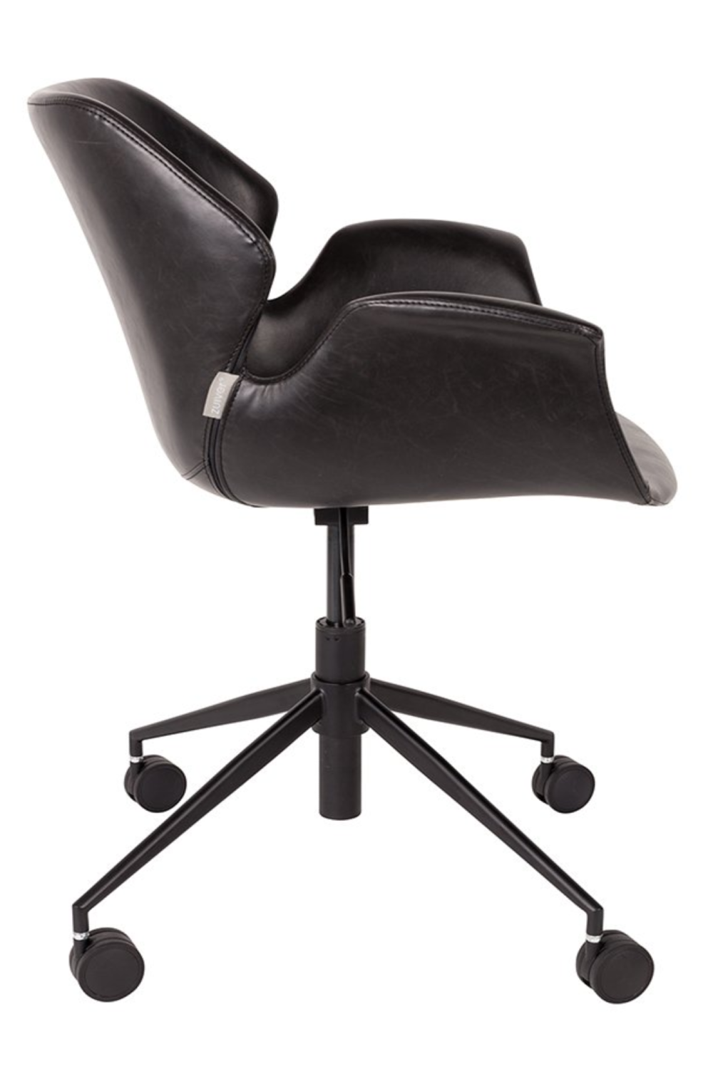 Chaise de bureau en cuir noir