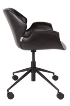 Chaise de bureau en cuir noir