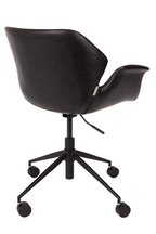 Chaise de bureau en cuir noir