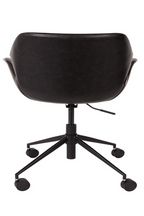 Chaise de bureau en cuir noir
