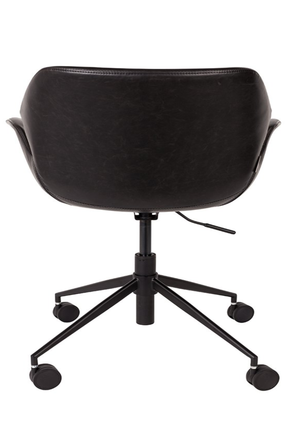 Chaise de bureau en cuir noir