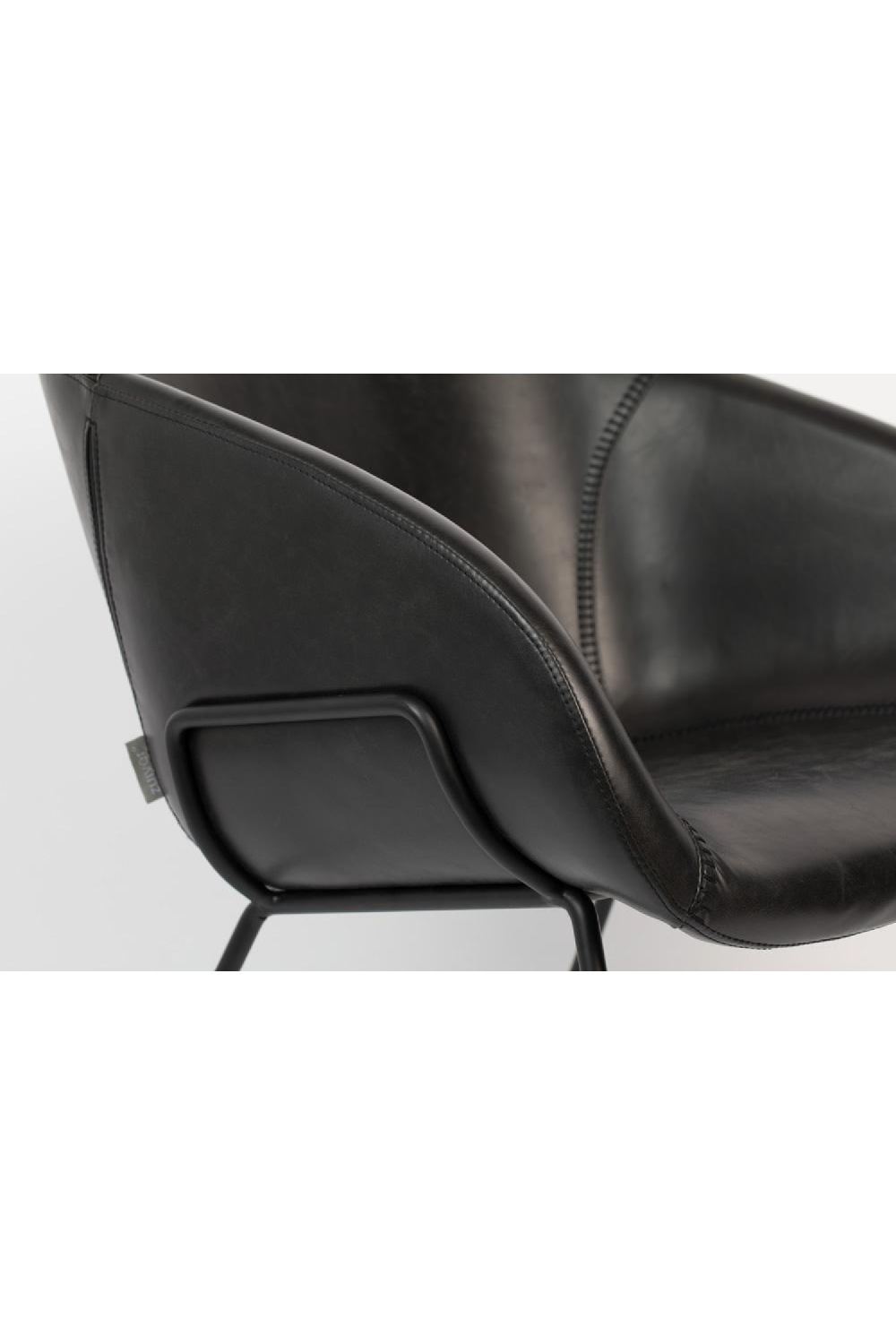 Chaise de bureau en cuir noir
