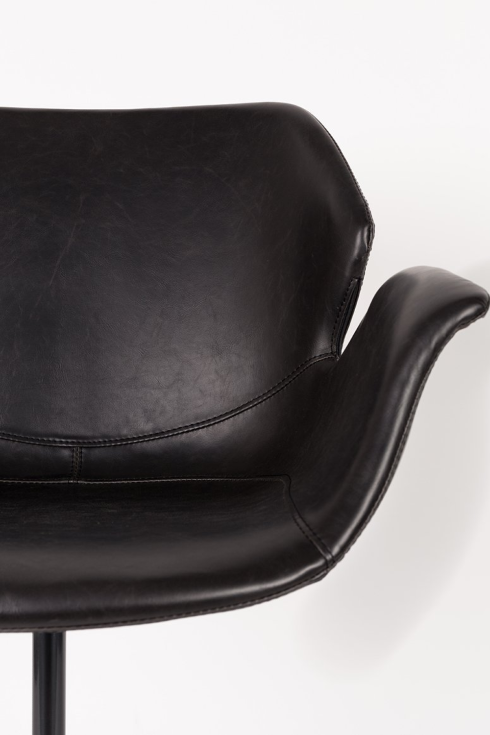 Chaise de bureau en cuir noir