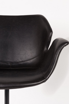 Chaise de bureau en cuir noir
