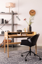 Chaise de bureau en cuir noir
