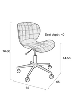 Fauteuil de bureau baquet en cuir cognac