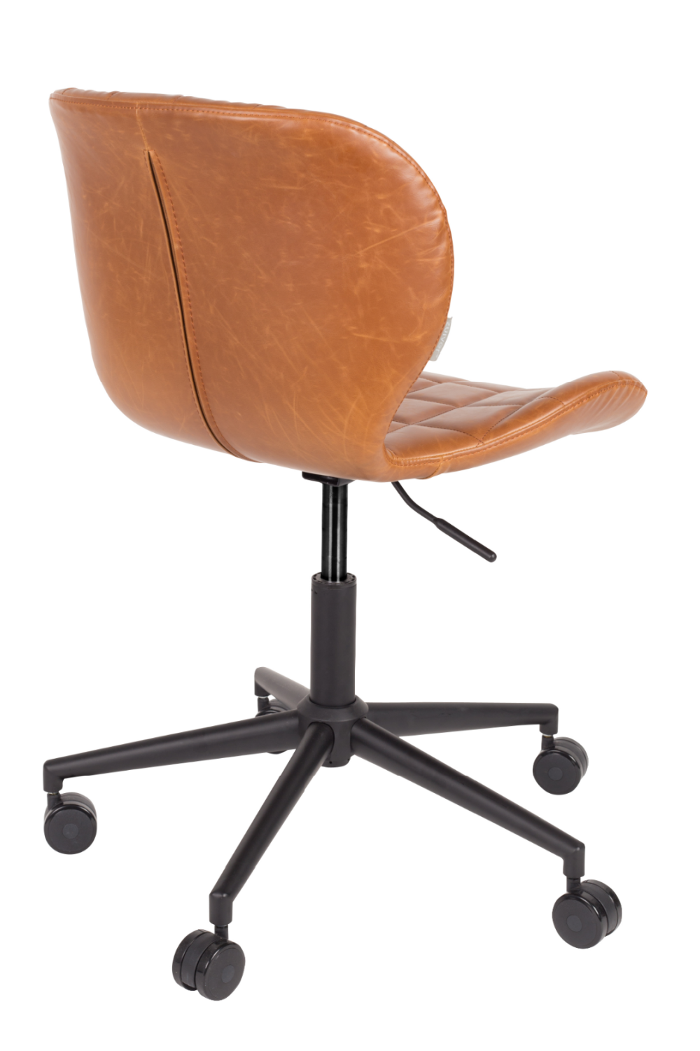 Fauteuil de bureau baquet en cuir cognac