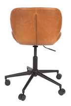 Fauteuil de bureau baquet en cuir cognac