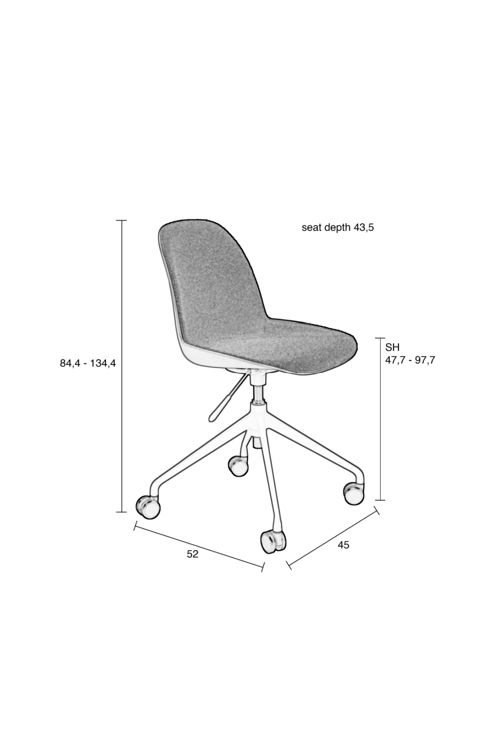 Fauteuil de bureau pivotant moulé