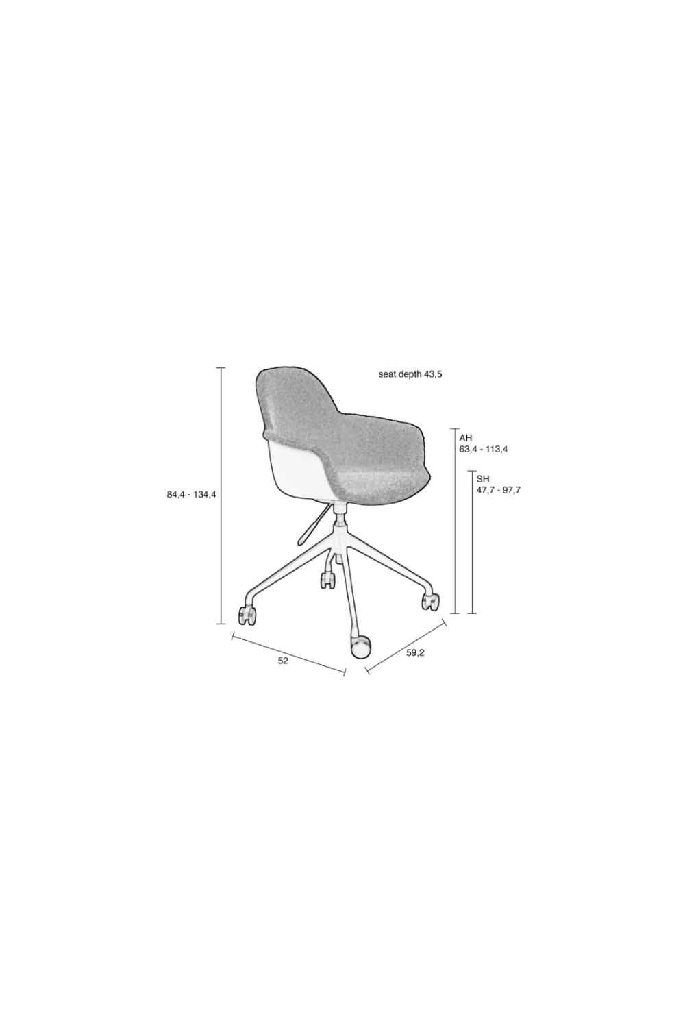 Fauteuil pivotant rembourré