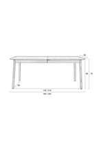 Table de salle à manger extensible en bois naturel (G)