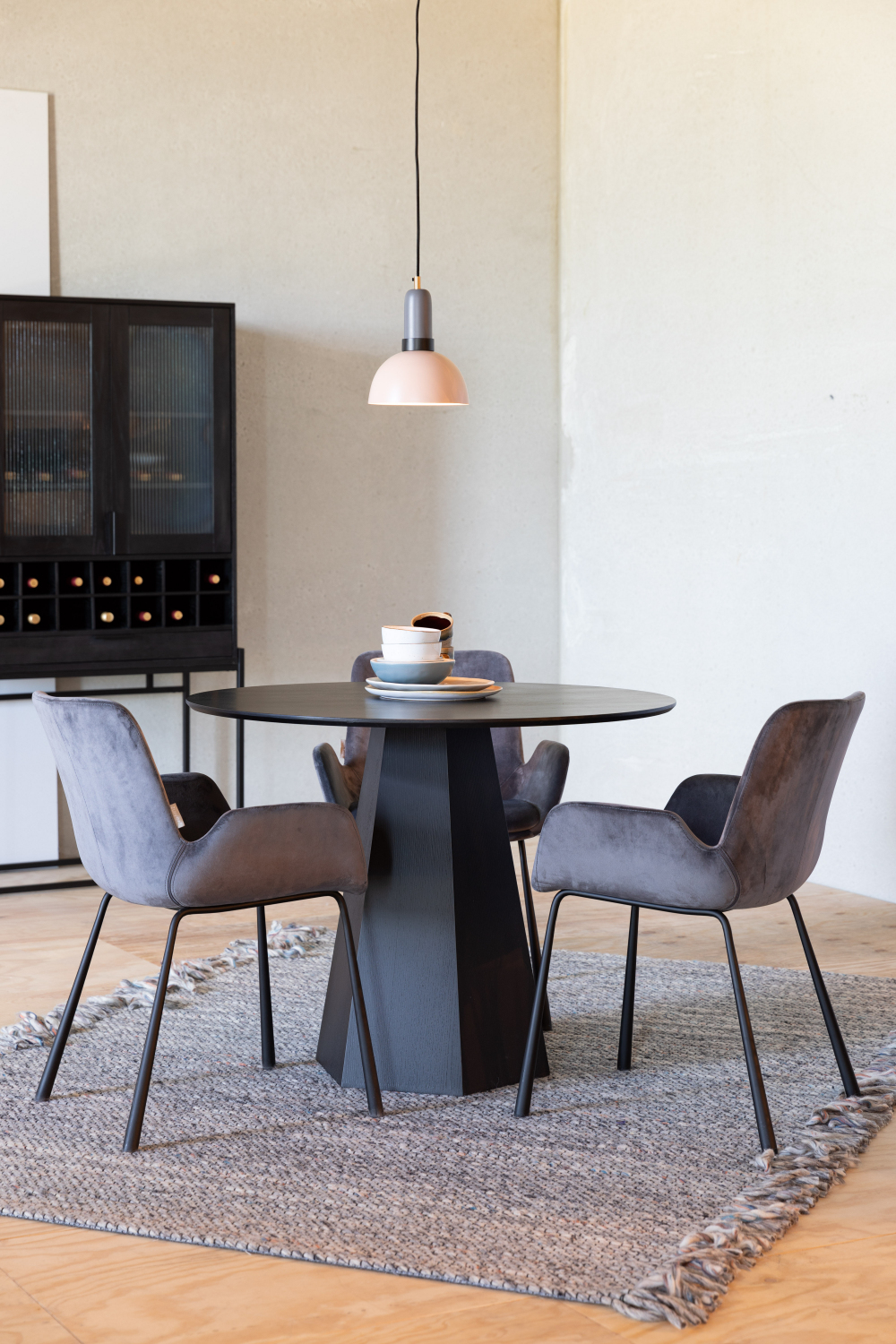 Table à manger ronde noire