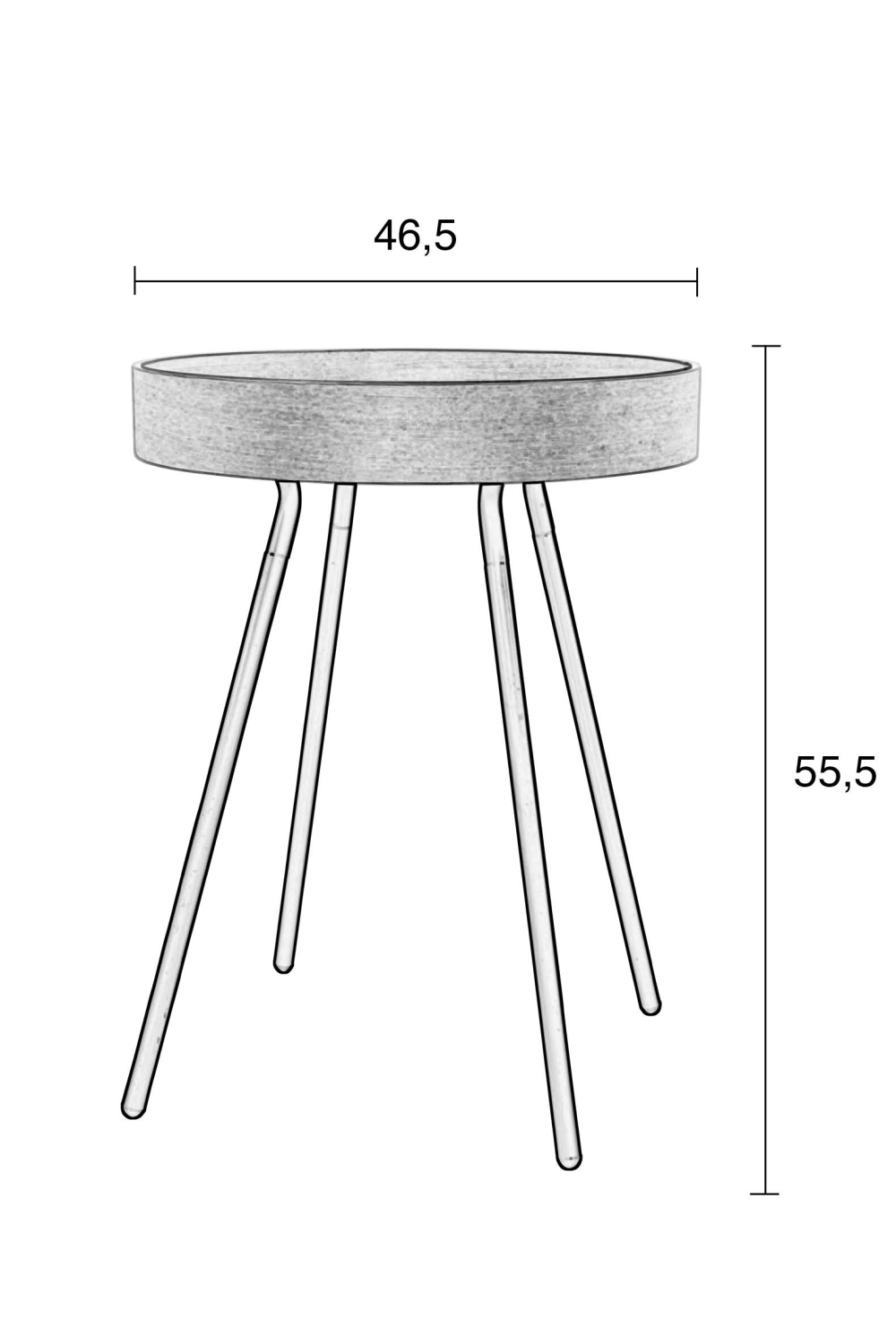 Table d'appoint avec plateau amovible