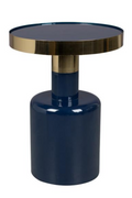 Table d'appoint sculpturale en émail bleu