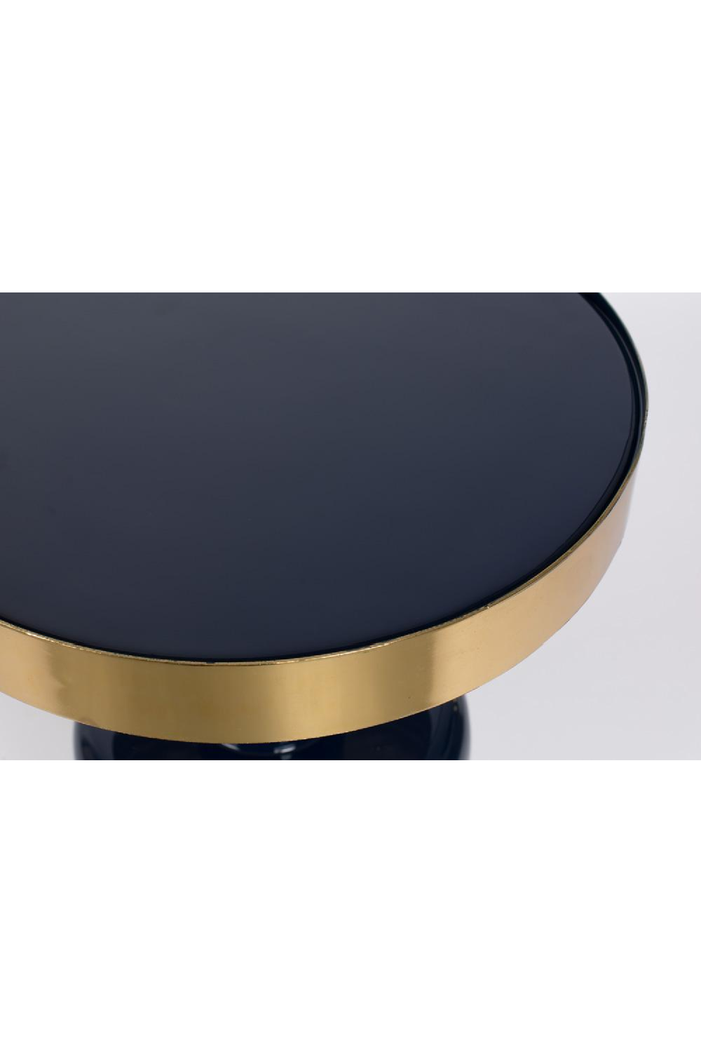 Table d'appoint sculpturale en émail bleu