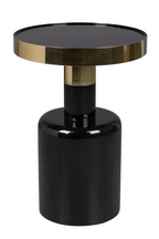 Table d'appoint sculpturale en émail noir