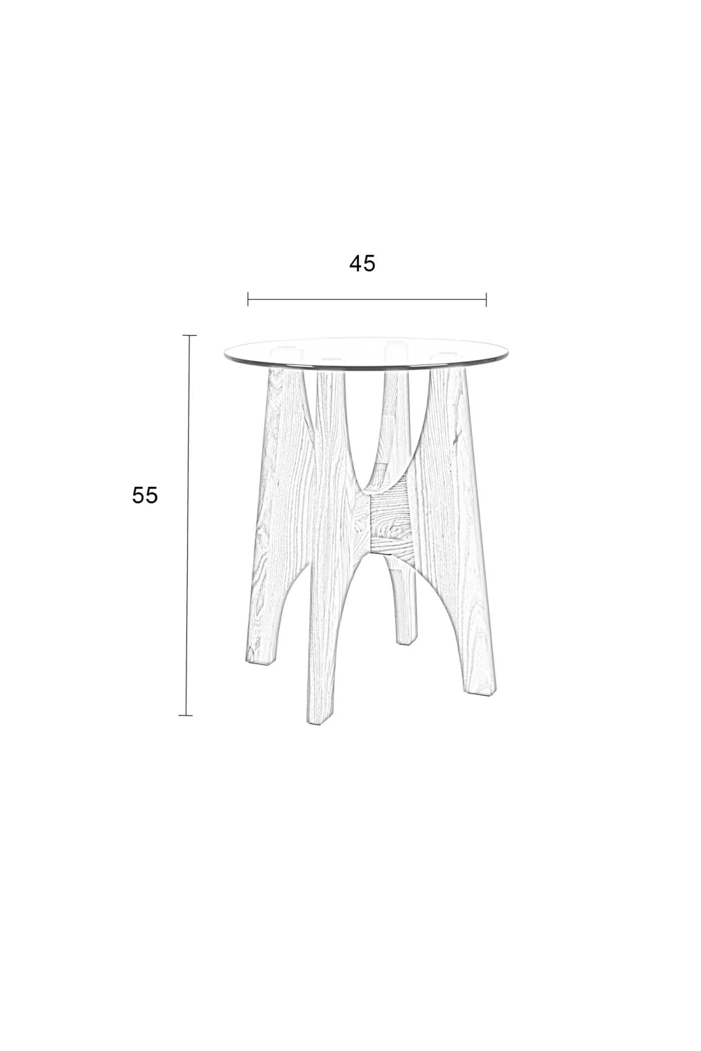 Table d'appoint moderne en frêne