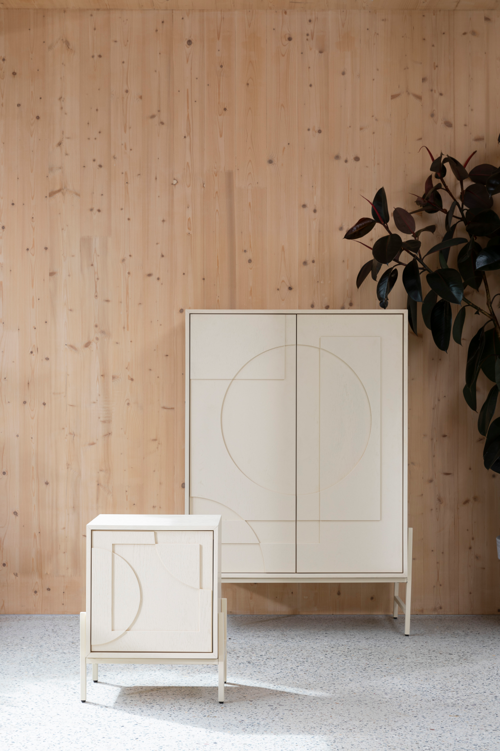 Table d'appoint chêne beige