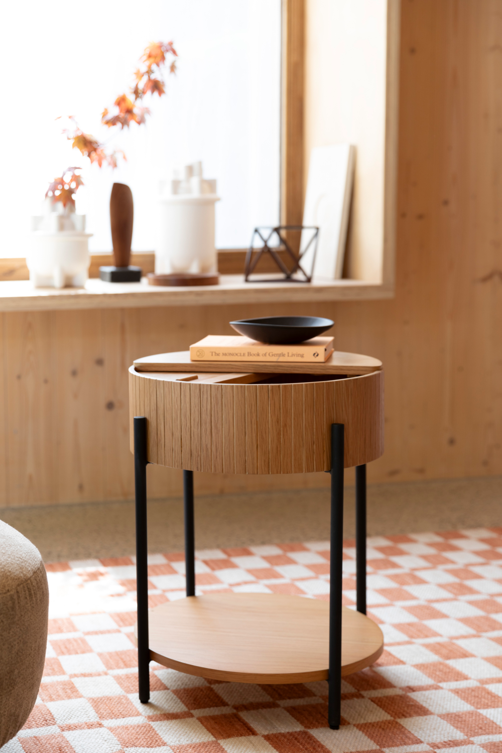 Table d'appoint ronde en chêne