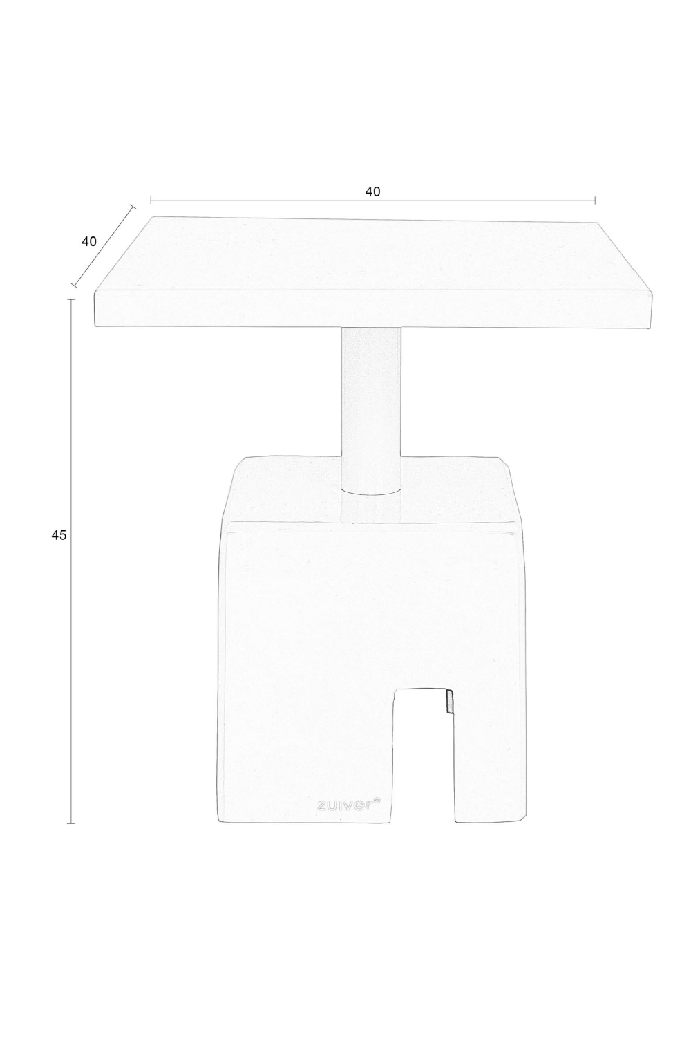 Table d'appoint carrée en fer