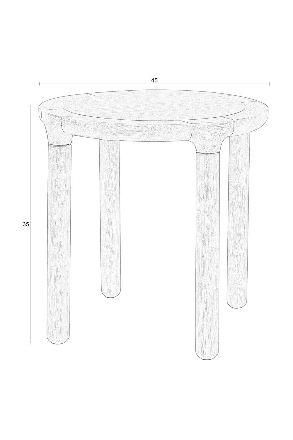 Table d'appoint ronde en chêne