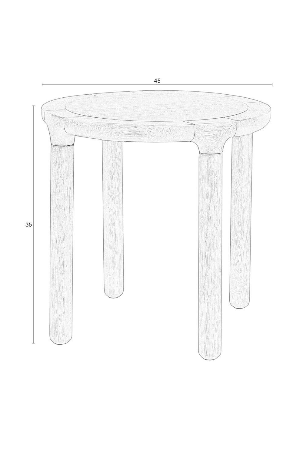Table d'appoint ronde en chêne