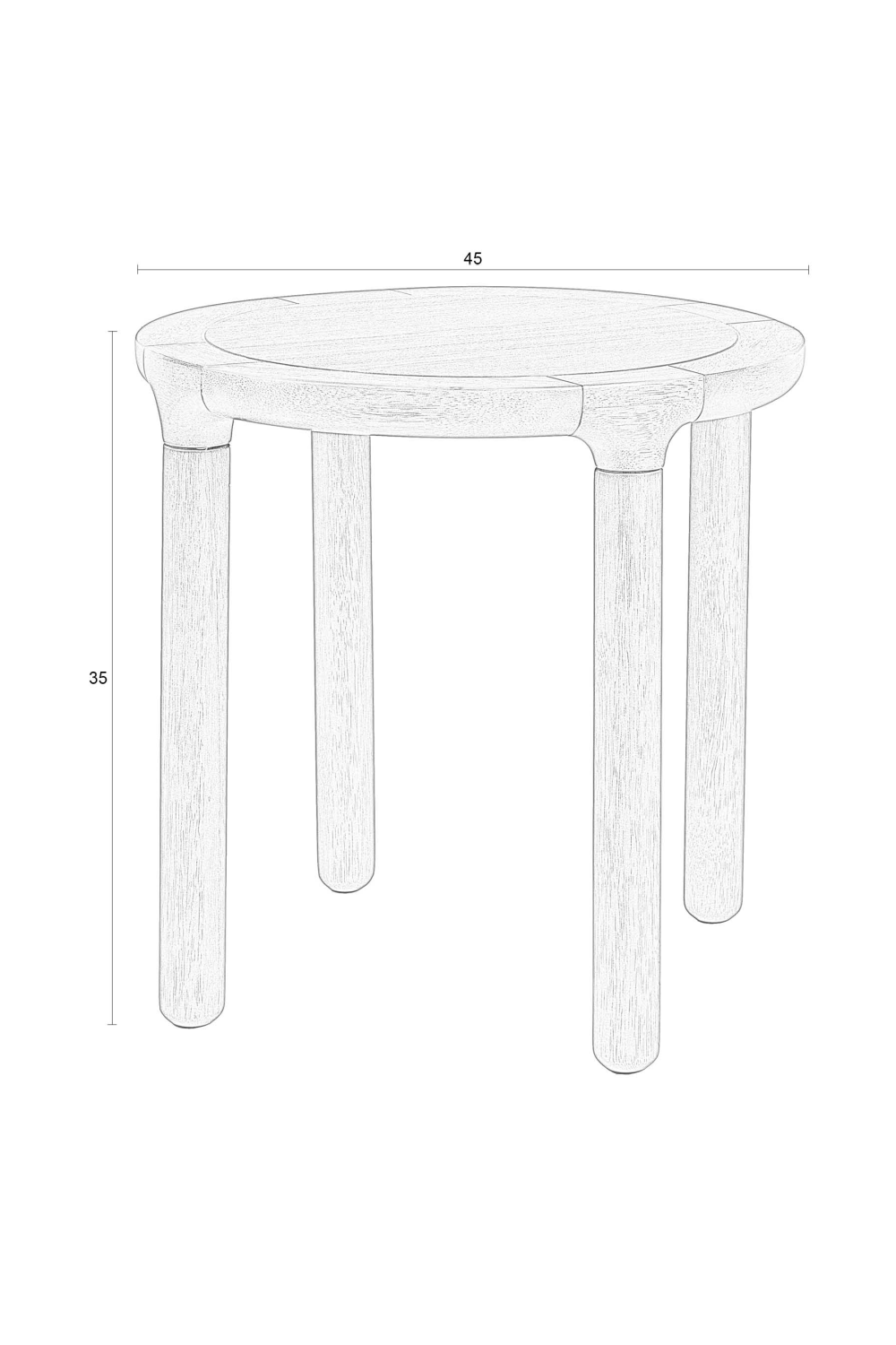 Table d'appoint ronde en chêne