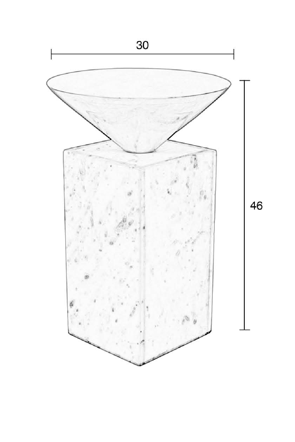 Table d'appoint géométrique en marbre