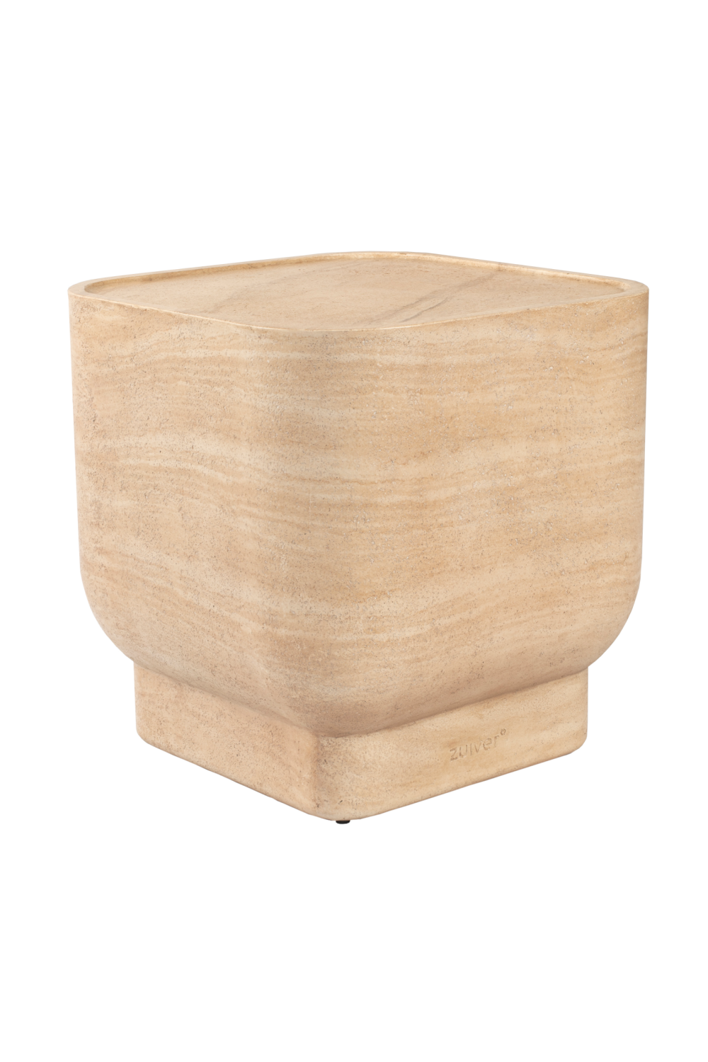 Table d'appoint minimaliste en travertin