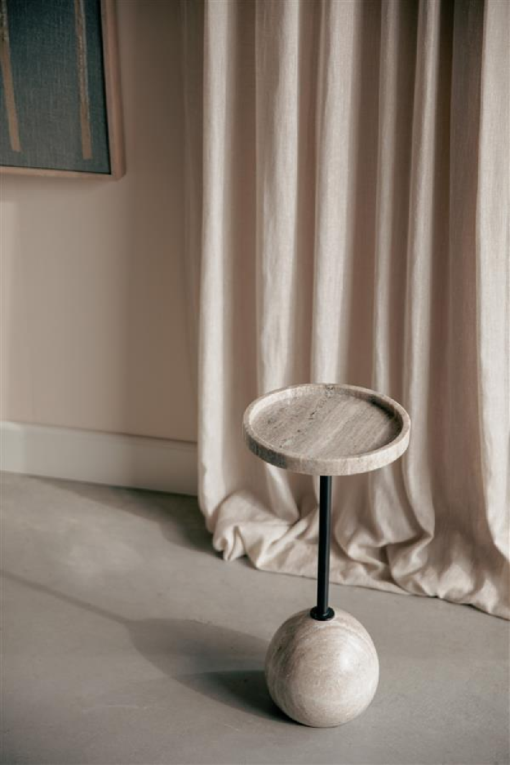 Table d'appoint en marbre marron