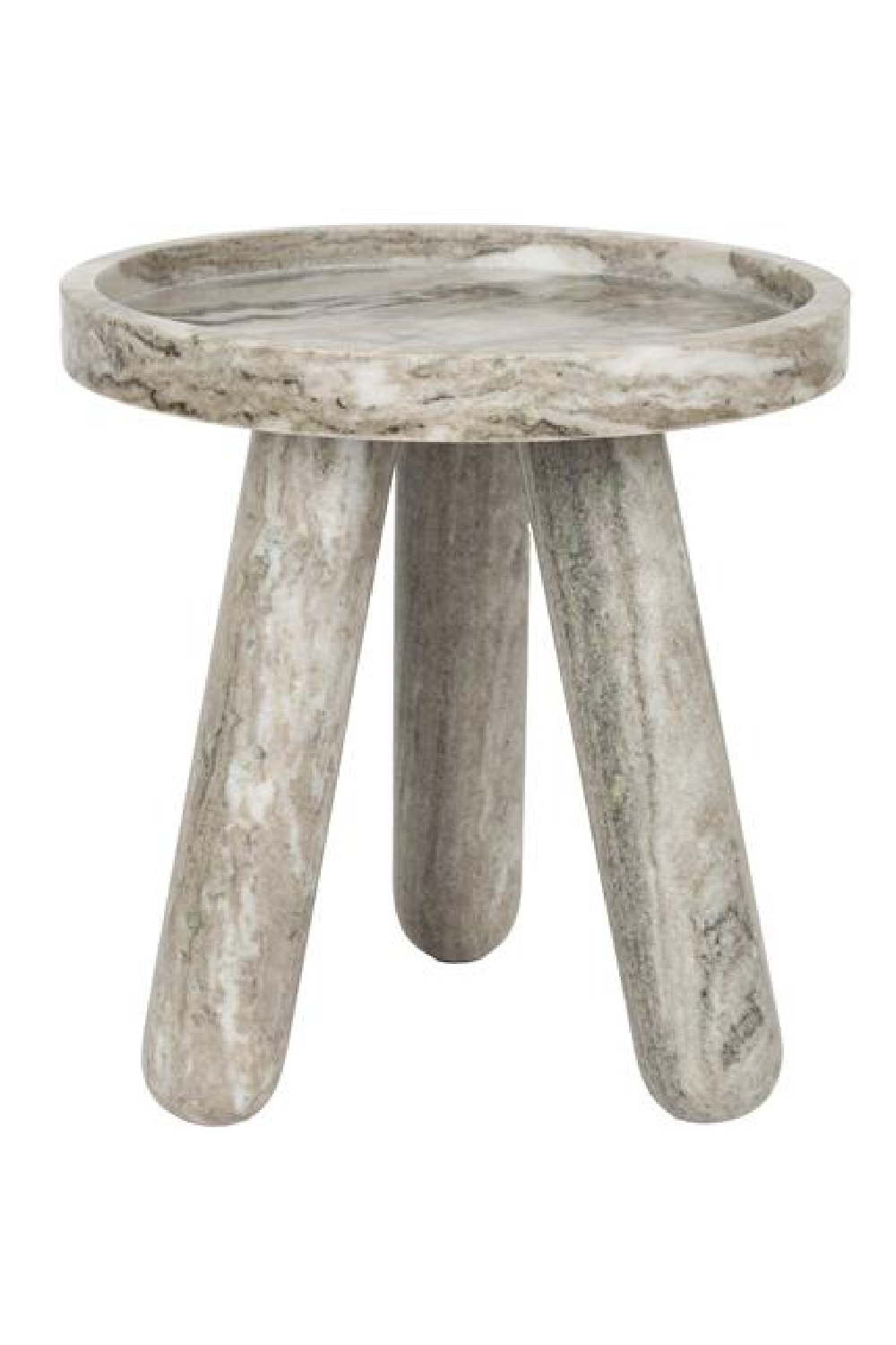 Table d'appoint trépied en marbre brun