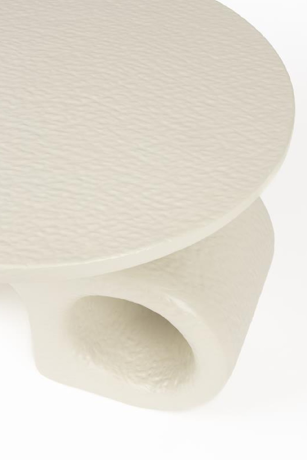 Table d'appoint sculpturale beige